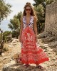 C.Manolo Graphic Print Maxi Φόρεμα