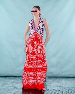 C.Manolo Graphic Print Maxi Φόρεμα