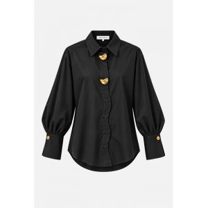 C.Manolo Gold Details Black Πουκάμισο