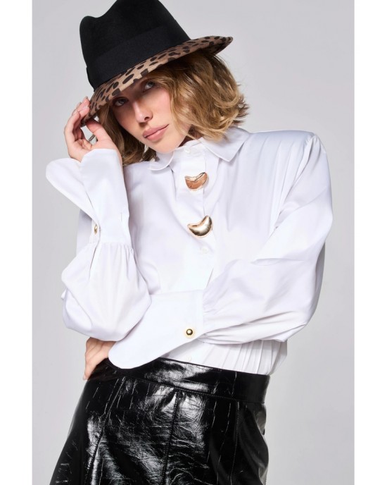 C.Manolo Gold Details White Πουκάμισο