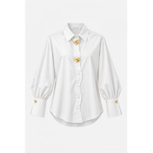 C.Manolo Gold Details White Πουκάμισο