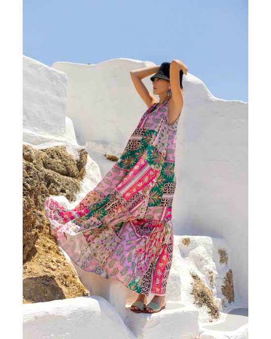 C.Manolo Print Sleeveless Φόρεμα