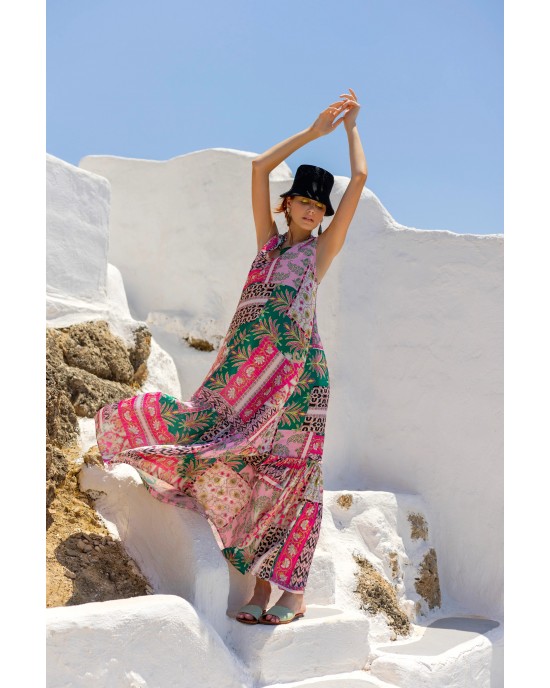 C.Manolo Print Sleeveless Φόρεμα