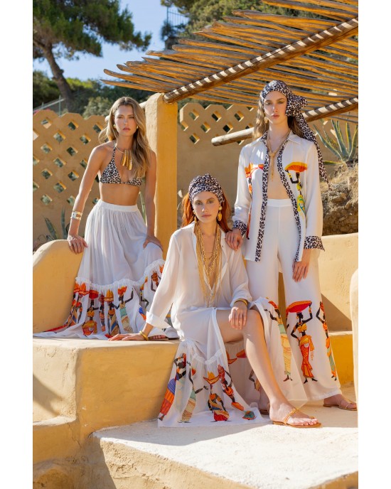 C.Manolo Print White Πουκάμισο