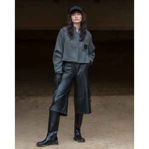 C.Manolo Cargo Faux Leather Black Βερμούδα