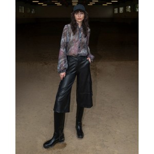 C.Manolo Cargo Faux Leather Black Βερμούδα