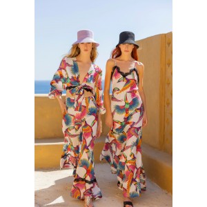C.Manolo Toucans Print Maxi Φόρεμα