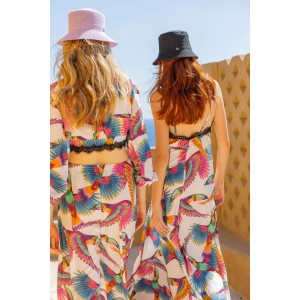 C.Manolo Toucans Print Maxi Φόρεμα