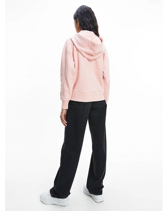 Calvin Klein Oversized Φούτερ Με Κουκούλα Ροζ Απαλό