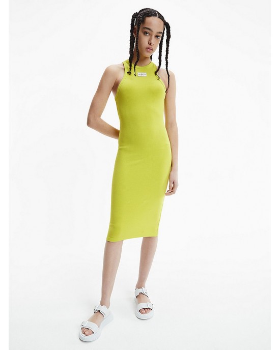 Calvin Klein Αμάνικο Φόρεμα Με Slim Γραμμή Lemon Lime