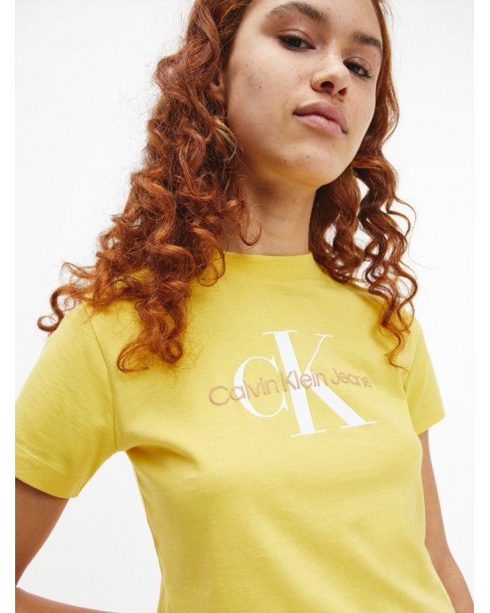 Calvin Klein T-Shirt Με Μονόγραμμα Κίτρινο