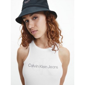 Calvin Klein Αμάνικο Φόρεμα Με Μονόγραμμα Λευκό