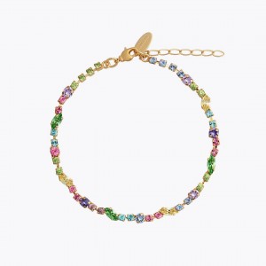 Caroline Svedbom Jewerly Antonia Βραχιόλι Ποδιού Gold Pastel Combo