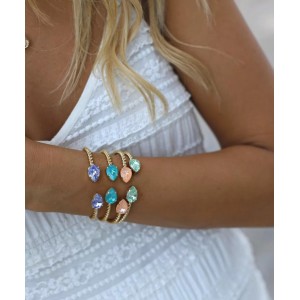 Caroline Svedbom Mini Drop Gold/Laguna Delite Βραχιόλι