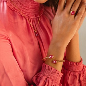 Caroline Svedbom Jewerly Mini Drop Gold Royal Red Delite Βραχιόλι Caroline Svedbom Jewerly Mini Drop Gold Royal Red Delite Βραχιόλι