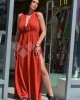 Christelle Nima Gauze Maxi Orange Φόρεμα