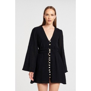 Christelle Nima Gauze Mini Long Sleeve Black Φόρεμα Christelle Nima Gauze Mini Long Sleeve Black Φόρεμα