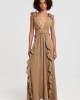 Christelle Nima Gauze Cut Out Gown Desert Beige Maxi Φόρεμα