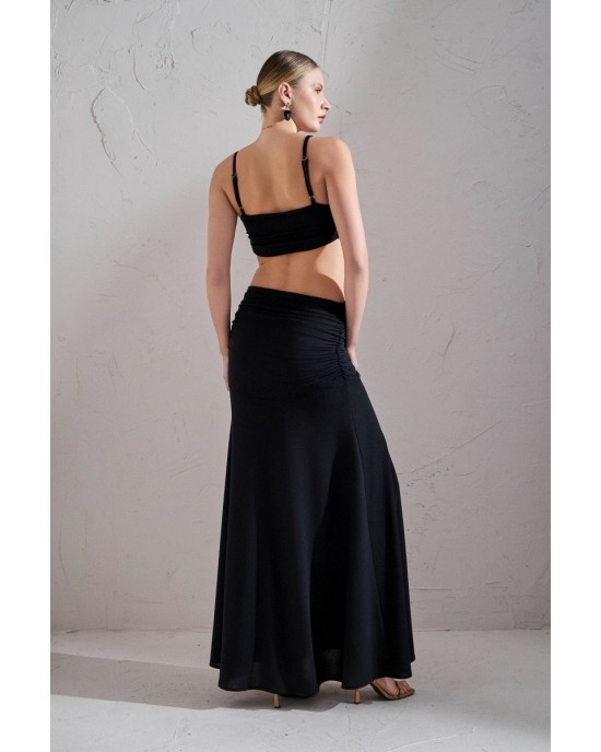 Christelle Nima Bodycon Maxi Heart Ring Black Maxi Φόρεμα