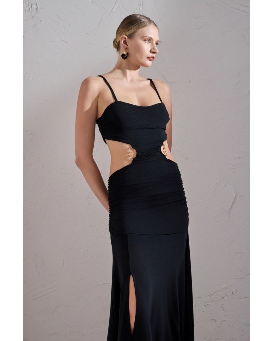 Christelle Nima Bodycon Maxi Heart Ring Black Maxi Φόρεμα