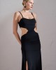 Christelle Nima Bodycon Maxi Heart Ring Black Maxi Φόρεμα