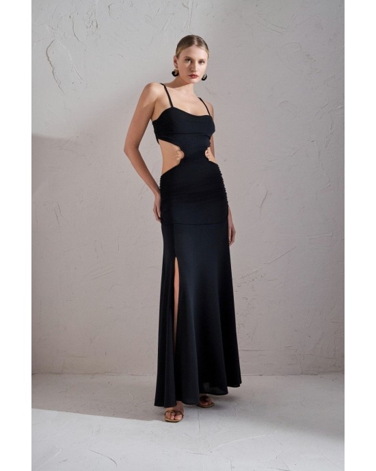 Christelle Nima Bodycon Maxi Heart Ring Black Maxi Φόρεμα