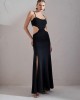 Christelle Nima Bodycon Maxi Heart Ring Black Maxi Φόρεμα