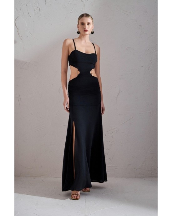 Christelle Nima Bodycon Maxi Heart Ring Black Maxi Φόρεμα