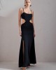 Christelle Nima Bodycon Maxi Heart Ring Black Maxi Φόρεμα