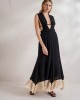 Christelle Nima Gauze Fringed Black Φόρεμα