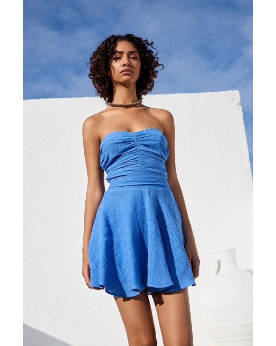 Christelle Nima Gauze Mini Blue Φόρεμα Christelle Nima Gauze Mini Blue Φόρεμα