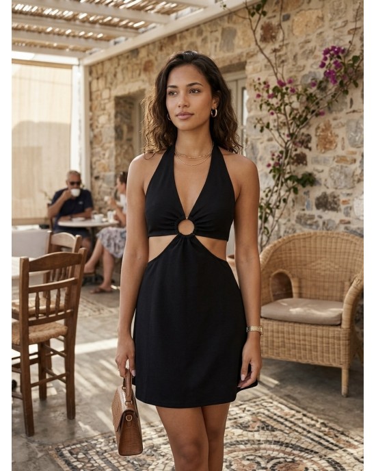 Christelle Nima Cut-outs Black Mini Φόρεμα