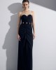 Christelle Nima Draped Heart-Neckline Maxi Black Φόρεμα