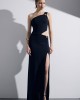 Christelle Nima Side Cut Out Black Maxi Φόρεμα