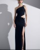 Christelle Nima Side Cut Out Black Maxi Φόρεμα