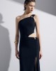 Christelle Nima Side Cut Out Black Maxi Φόρεμα