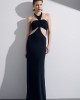 Christelle Nima Halter Neck Cut Outs Maxi Black Φόρεμα