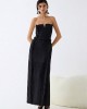 Christelle Nima Ruffle Corset Black Maxi Φόρεμα