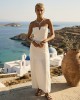 Christelle Nima Ruffle Corset Ecru Maxi Φόρεμα