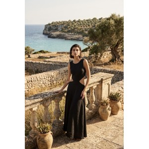 Christelle Nima Cut Outs Black Maxi Φόρεμα