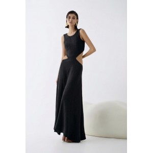 Christelle Nima Cut Outs Black Maxi Φόρεμα