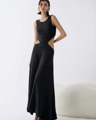 Christelle Nima Cut Outs Black Maxi Φόρεμα