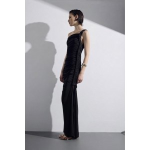 Christelle Nima Braided Black Maxi Φόρεμα