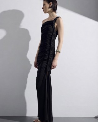 Christelle Nima Braided Black Maxi Φόρεμα