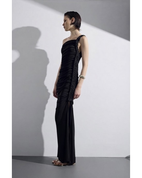 Christelle Nima Braided Black Maxi Φόρεμα