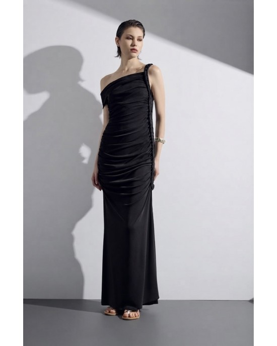 Christelle Nima Braided Black Maxi Φόρεμα