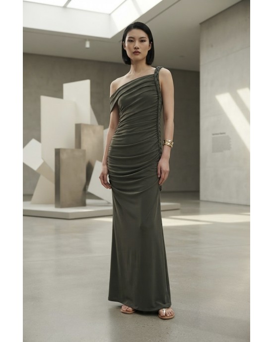 Christelle Nima Braided Chaki Maxi Φόρεμα