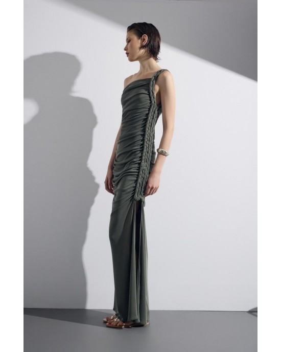 Christelle Nima Braided Chaki Maxi Φόρεμα