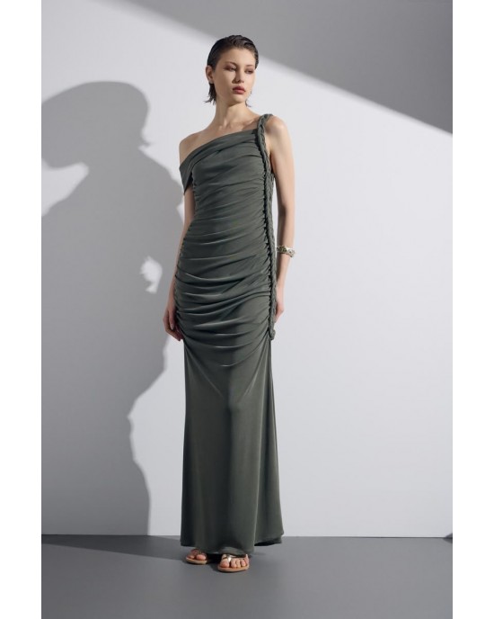 Christelle Nima Braided Chaki Maxi Φόρεμα