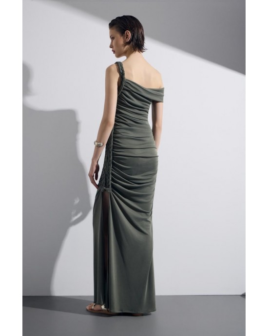 Christelle Nima Braided Chaki Maxi Φόρεμα